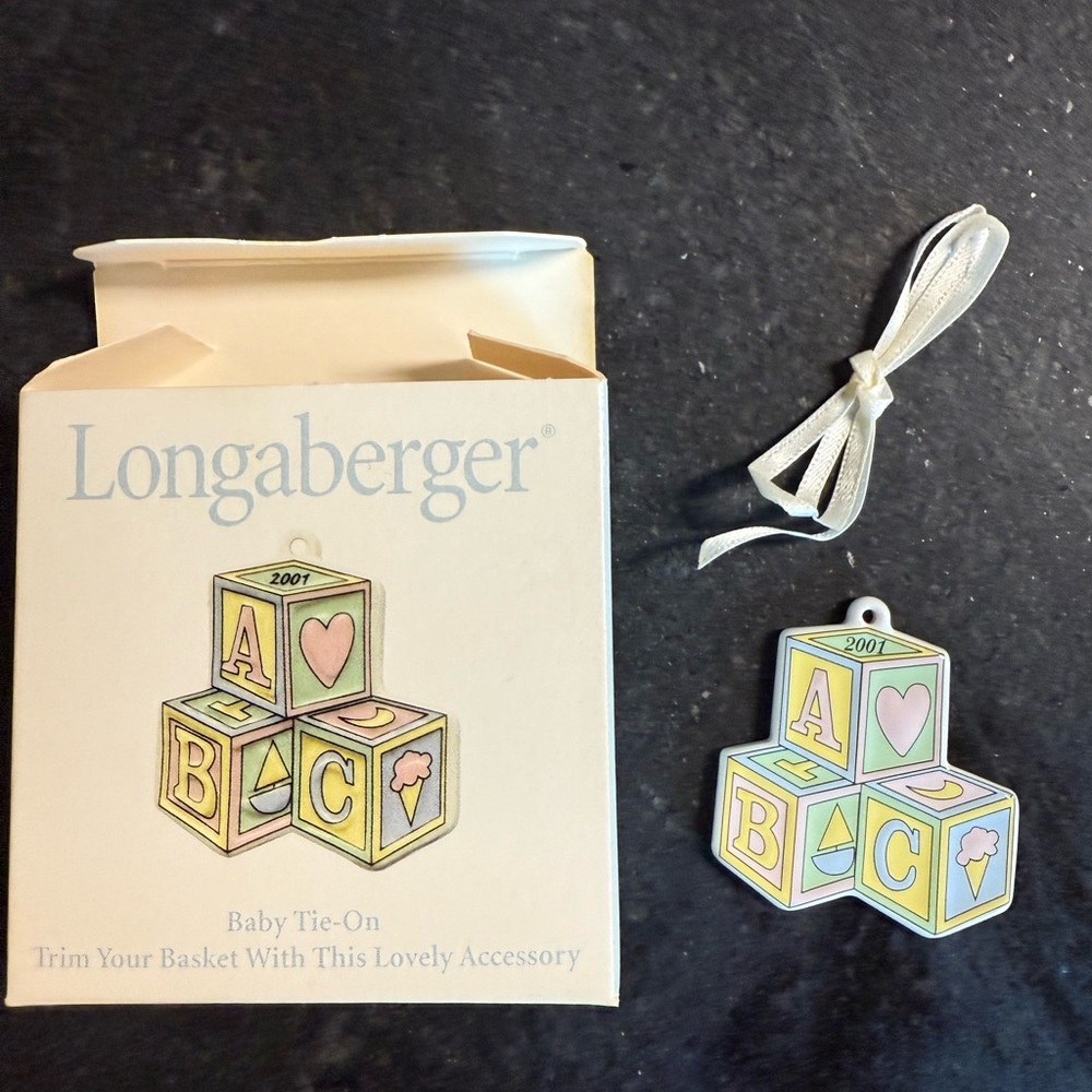 Vintage Longaberger Pastel ABC Baby Tie-On Ornament